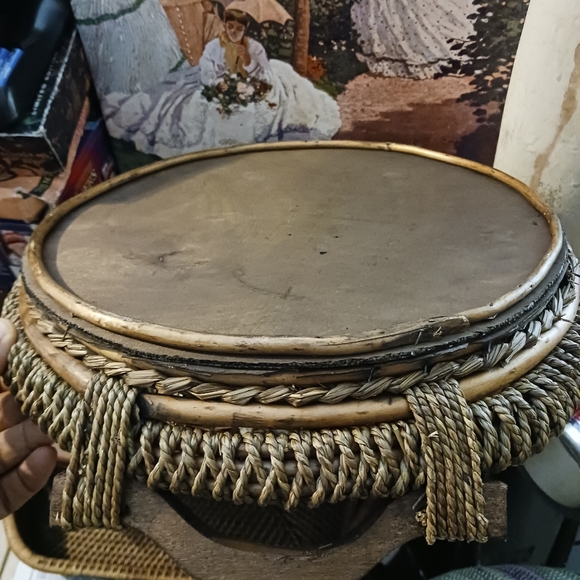 🥙Pier 1 RARE Vtg.6 Part Design Ceramic & Sea Grass Wicker Set.🥪🌮🥝 - Picture 5 of 16